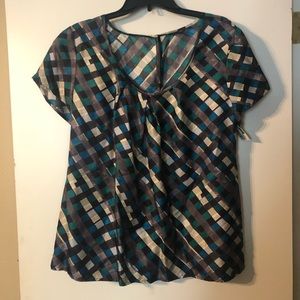 Banana Republic silky plaid shirt
